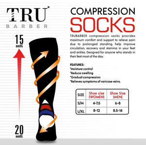 TRUBARBER Compression Socks for Men & Women